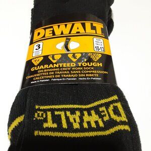 DeWALT Mens Work Crew Socks Size 10-13 NEW 3 Pairs